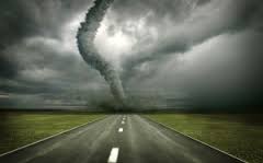 Tornado on a road
